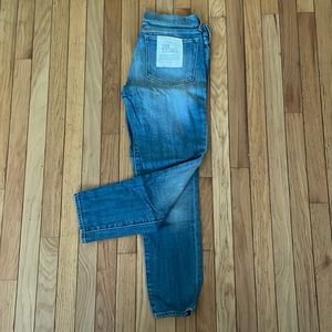 J.Crew Factory Toothpick Ankle Jean Skinny Stretch, New w Tags, Lt Wash, Size 28